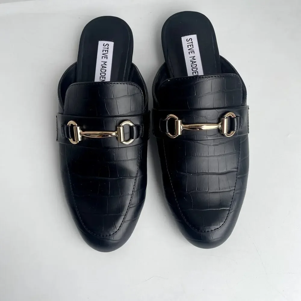 Steve Madden Kandi Black Slip Ons Sz 7.5